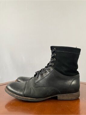 Frye Women’s Black Leather Combat Lace-up Boot | US 6